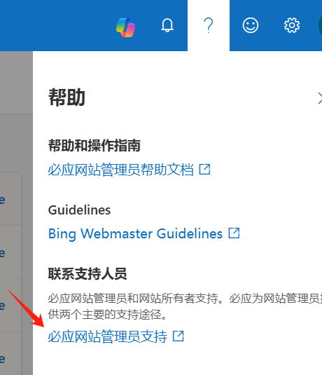 必应网站管理员支持